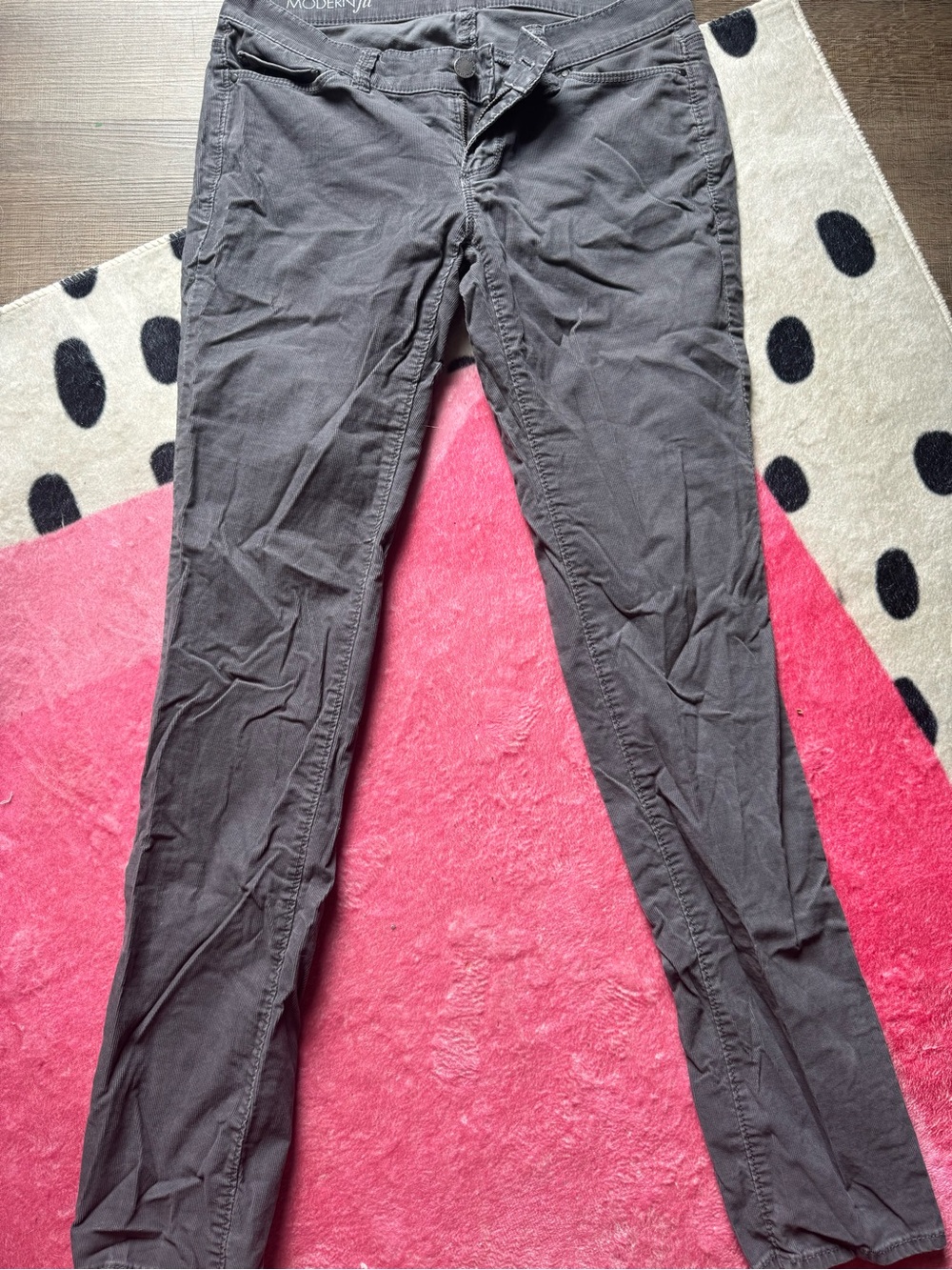 Ann Taylor Gray Corduroy Slim-Leg Trousers – Size 2